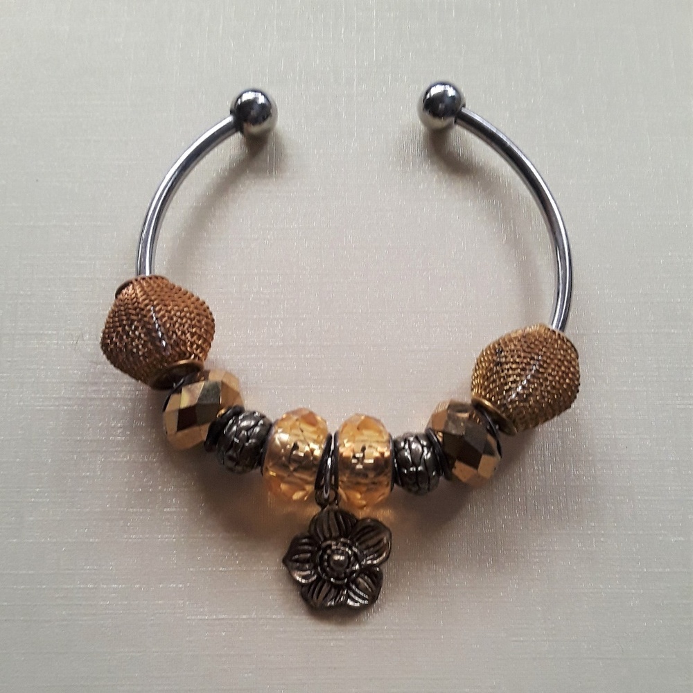 Brass Floral Bracelet